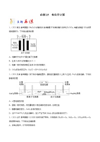 必刷25  电化学计算-备战2022年高考化学二轮复习最新小题必刷（全国通用）(原卷版)无答案