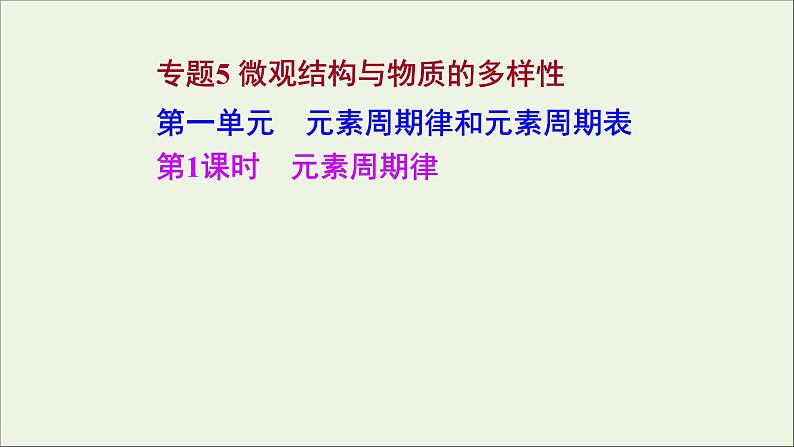 2021_2022学年高中化学专题5微观结构与物质的多样性第一单元第1课时元素周期律课件苏教版必修101