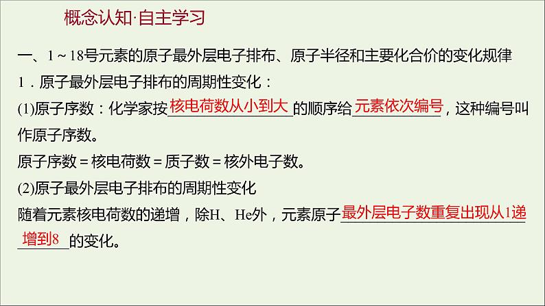 2021_2022学年高中化学专题5微观结构与物质的多样性第一单元第1课时元素周期律课件苏教版必修103