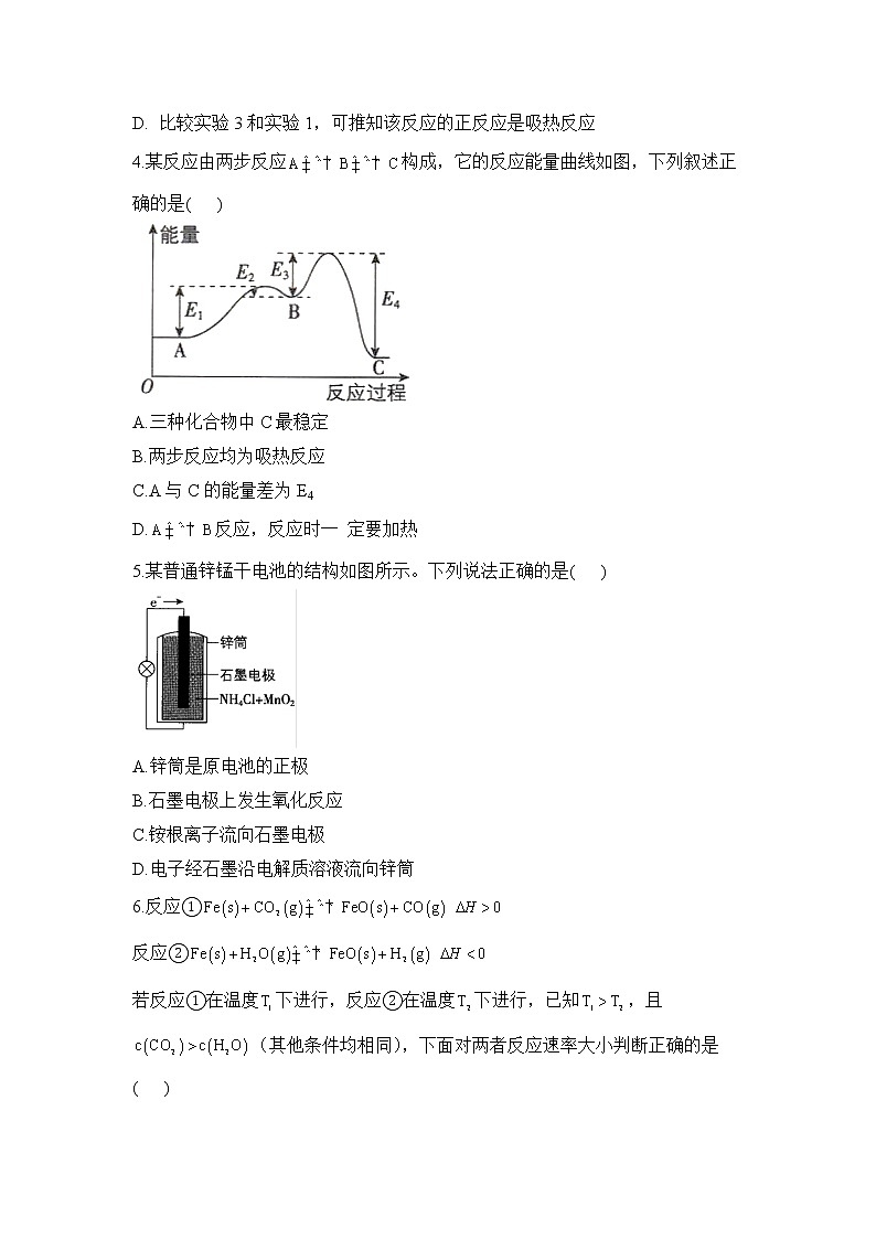 高一化学人教版（2019）必修第二册单元AB卷 第六章 化学反应与能量 A卷02