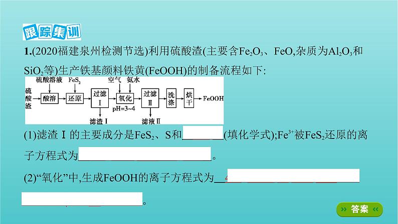 江苏专用高考化学总复习专题二化学物质及其变化微专题3陌生化学离子反应方程式的书写课件06