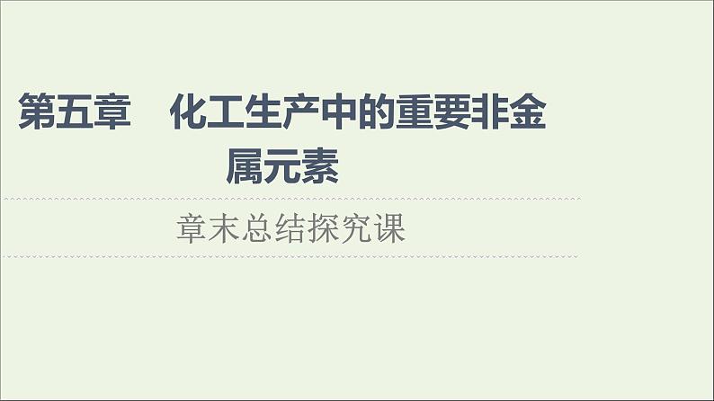 2021_2022学年新教材高中化学第5章化工生产中的重要非金属元素章末总结探究课课件新人教版必修第二册第1页