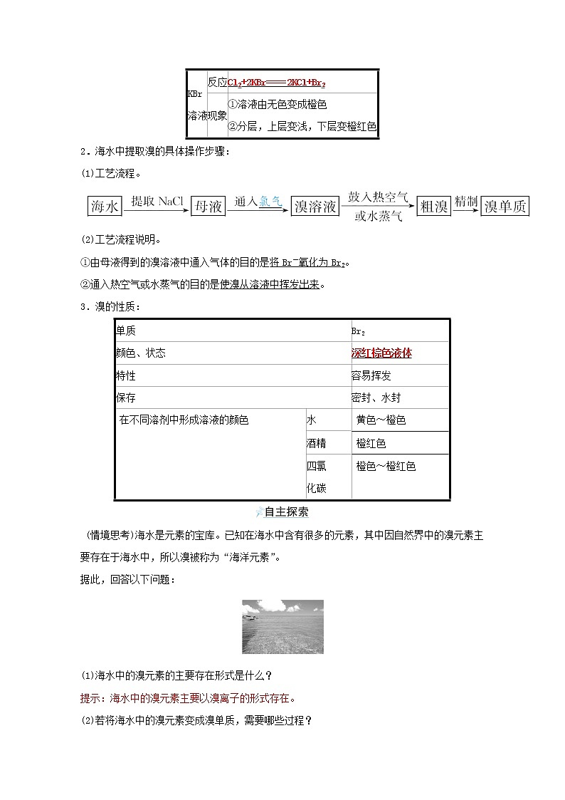 2021_2022学年新教材高中化学专题3从海水中获得的化学物质第三单元第1课时粗盐提纯从海水中提取溴学案苏教版必修102