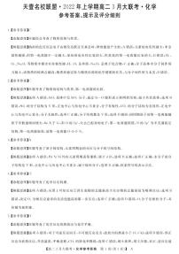 2022湖南省名校联盟高二下学期3月大联考试题化学（A卷）PDF版含答案