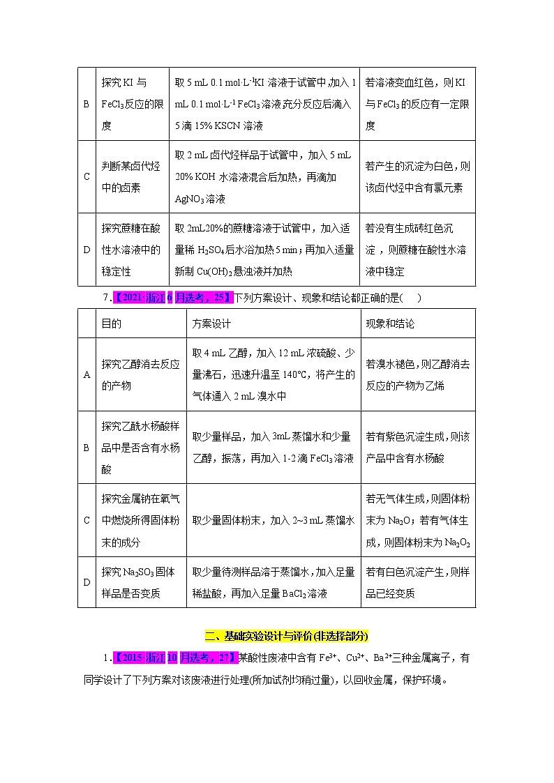 专题17  基础实验设计与评价（原卷版）第3页