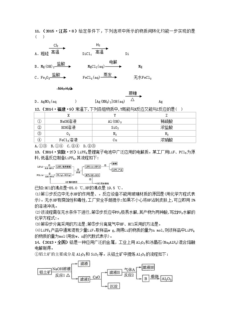 十年高考真题分类汇编（2010-2019）化学 专题08  非金属及其化合物03