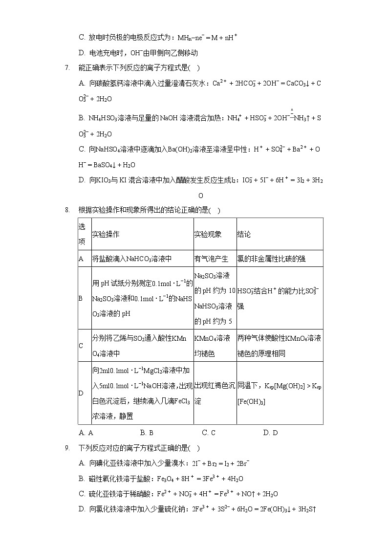 2020-2021学年山东省济南外国语学校高三（下）月考化学试卷（3月份）第3页