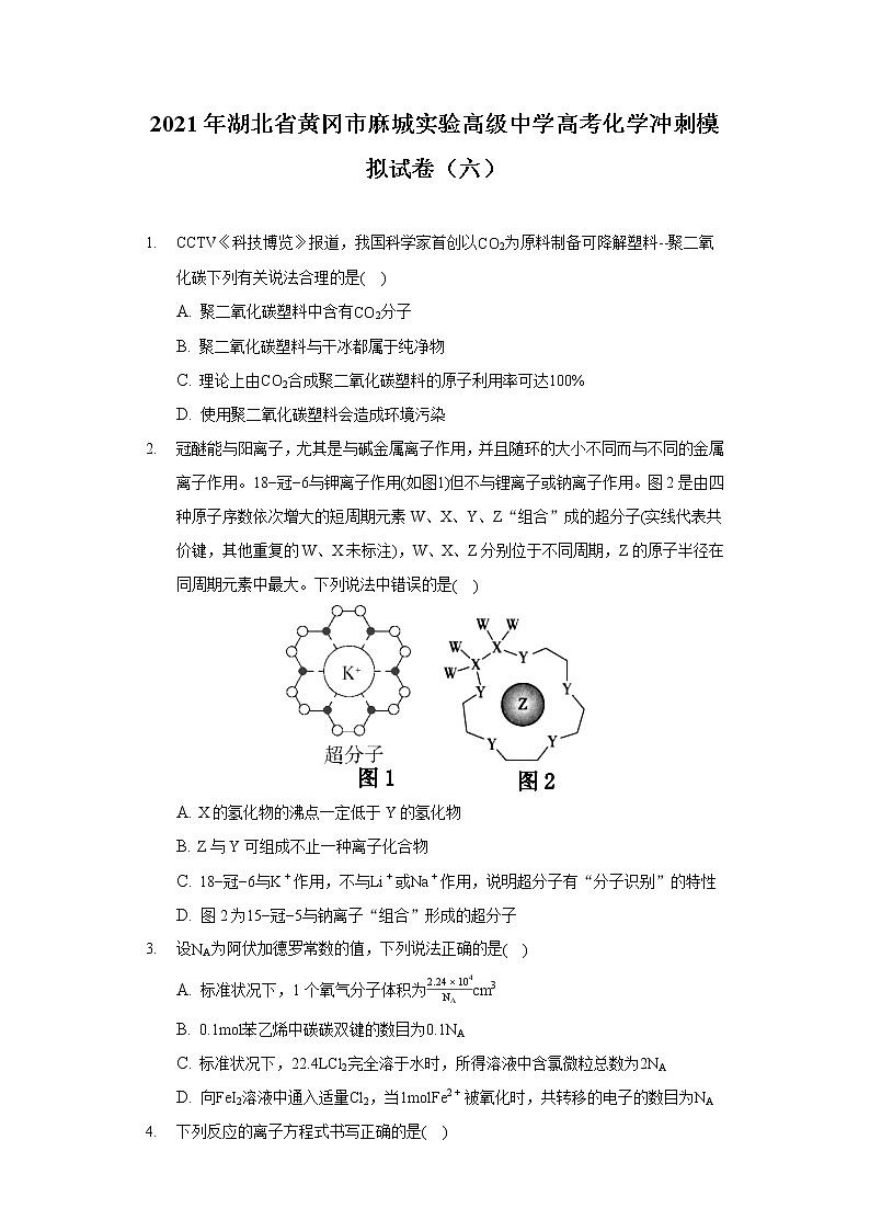 2021年湖北省黄冈市麻城实验高级中学高考化学冲刺模拟试卷（六）（含答案）01