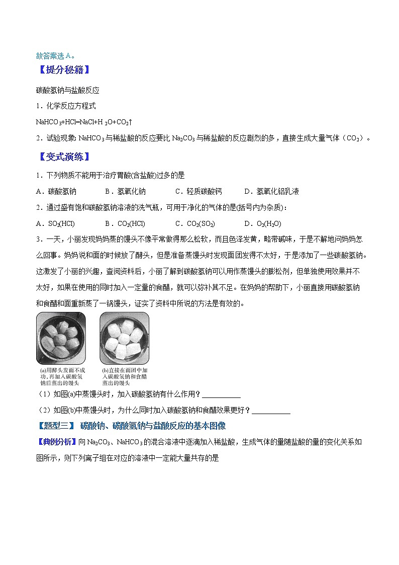 （全国通用）高考化学二轮热点题型归纳与变式演练 专题07 碳酸钠、碳酸氢钠与酸反应的定量关系（解析+原卷）学案03