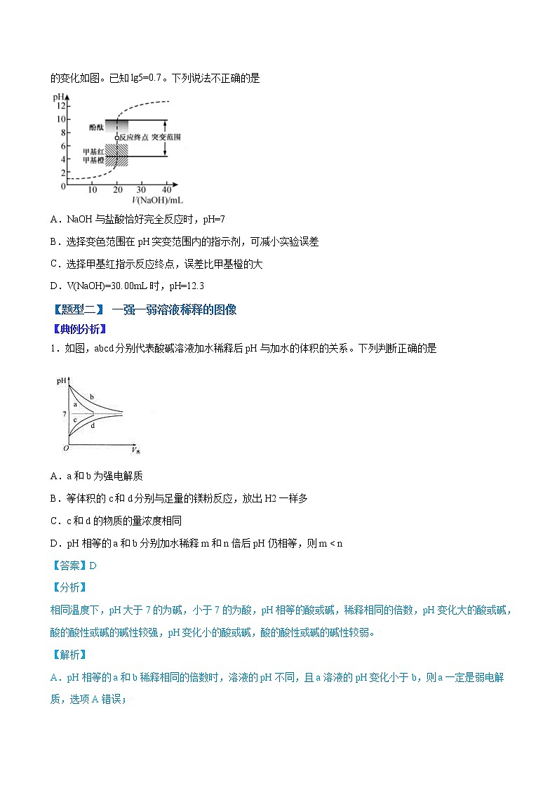 （全国通用）高考化学二轮热点题型归纳与变式演练 专题18  酸碱混合图像为载体考查离子平衡（解析+原卷）学案03