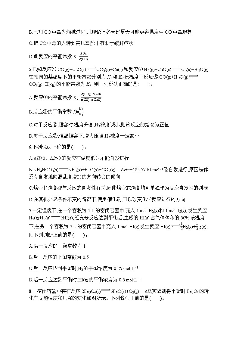 苏教版（2019）高考一轮复习考点规范练20　化学反应的方向和限度第2页