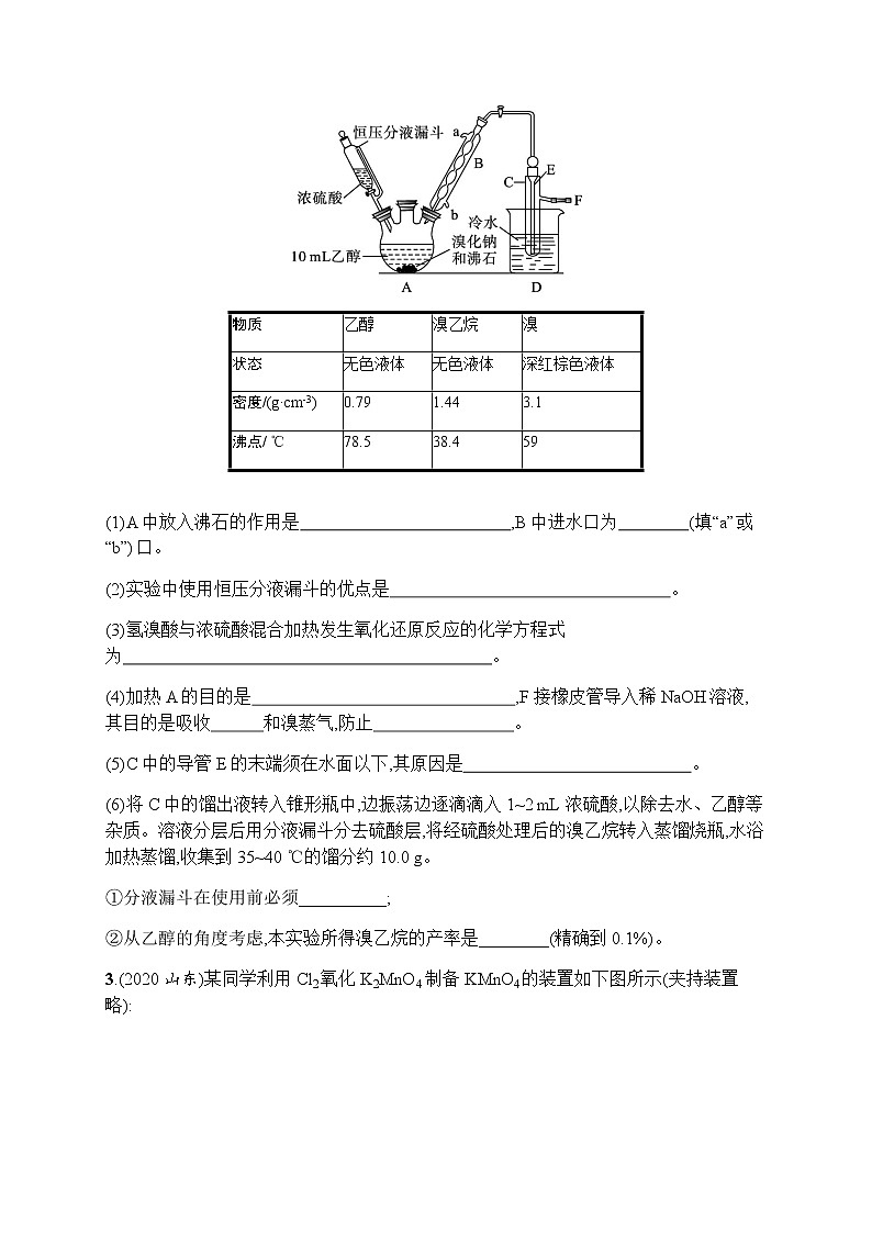 苏教版（2019）高考一轮复习考点规范练28　物质的制备　实验方案的设计与评价02