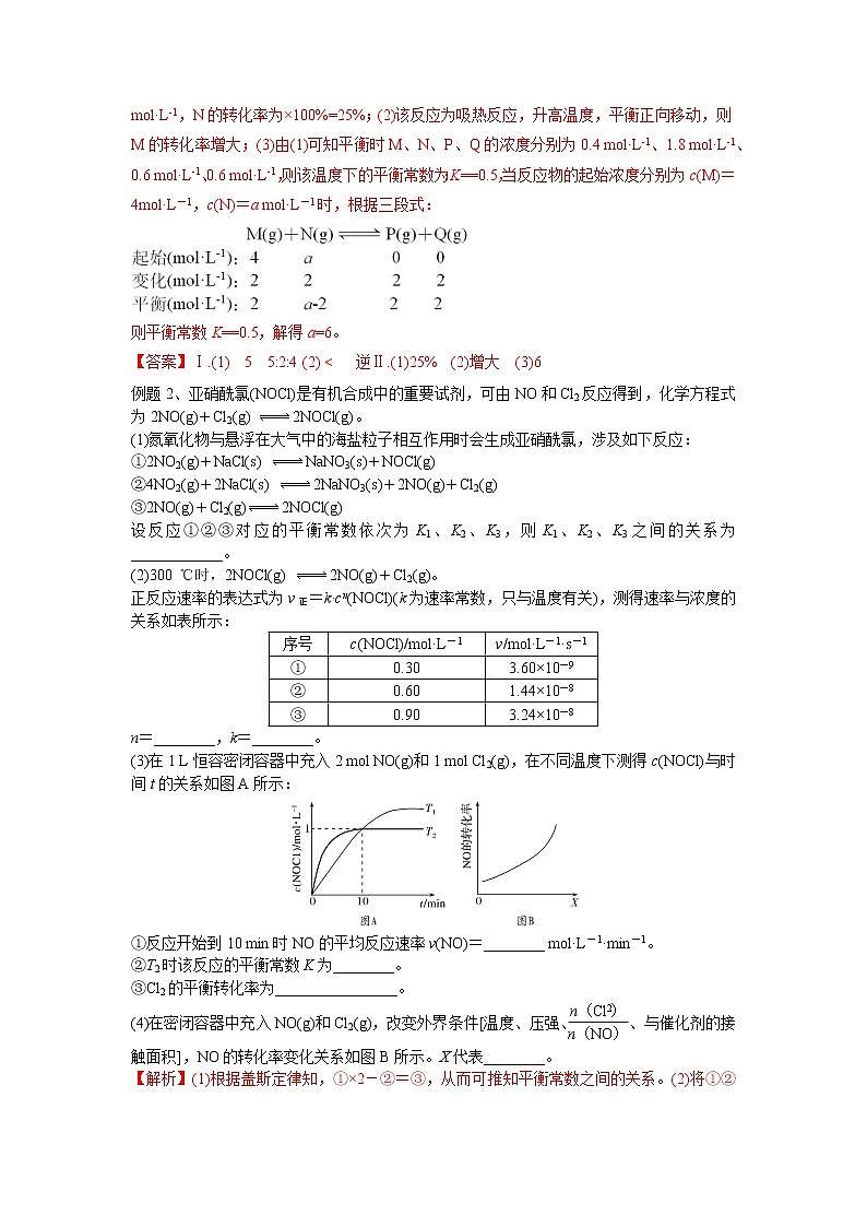 易错13 化学反应速率和化学平衡计算-备战2022年高考化学一轮复习易错题第2页