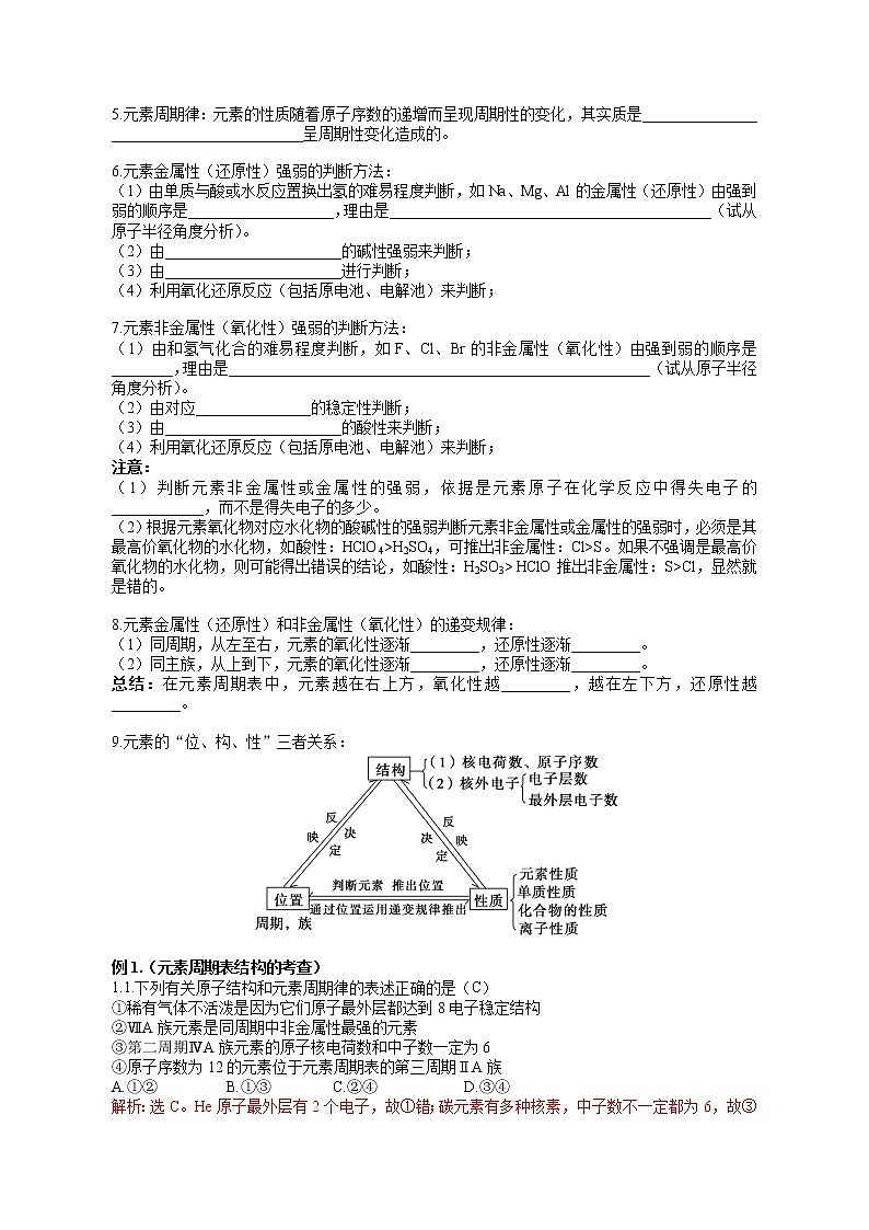 专题03《元素周期表与元素周期律》二轮复习-教师版-2022年高考化学二轮复习专题冲刺（上海专用）第2页