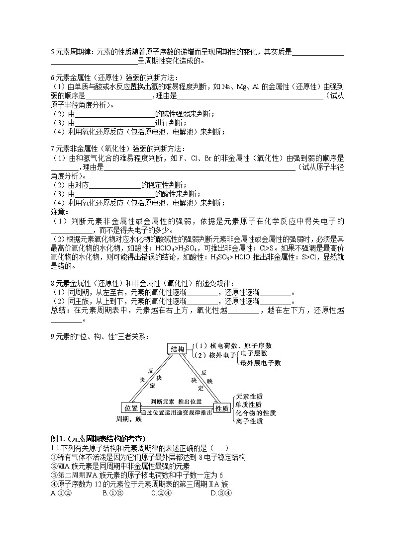 专题03《元素周期表与元素周期律》二轮复习-学生版-2022年高考化学二轮复习专题冲刺（上海专用）第2页