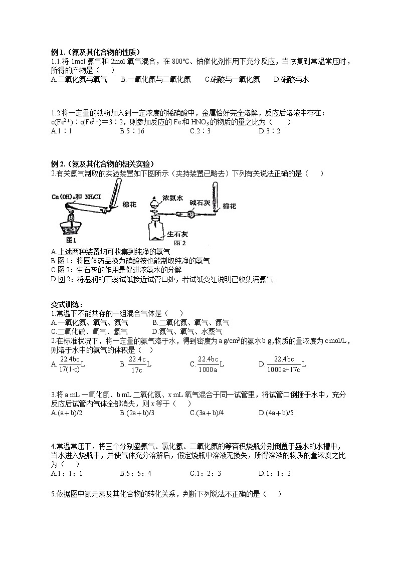 专题08《氮及其化合物》二轮复习-学生版-2022年高考化学二轮复习专题冲刺（上海专用）第2页