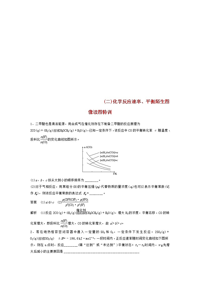 高考化学二轮复习训练题：填空逐空特训02《化学反应速率、平衡陌生图像读图》（含答案）第1页