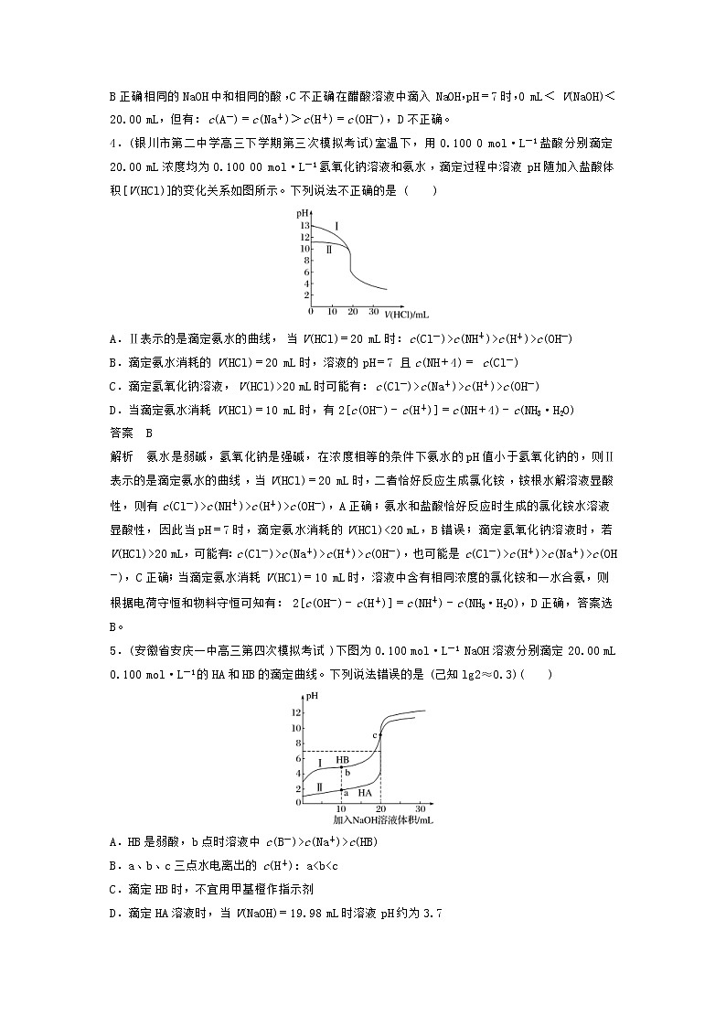 高考化学二轮复习训练题：选择题热点题型特训 题型08《曲线变化分析型》（含答案）03