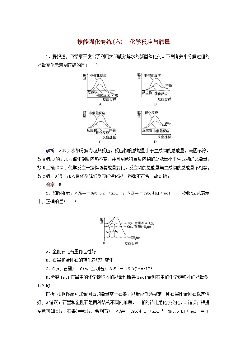 高考化学二轮复习技能强化专练06《化学反应与能量》（含详解）01