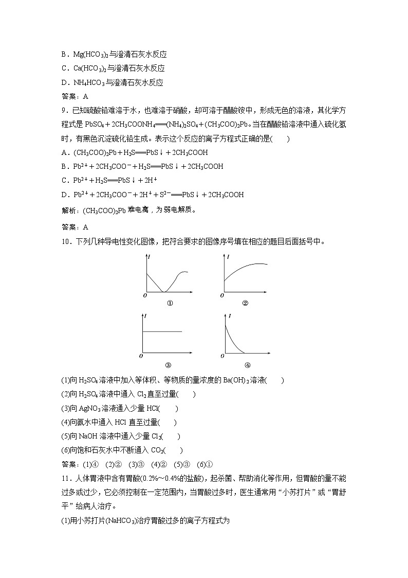 高考化学一轮优化探究练习：第02章第6讲《离子反应　离子方程式》（含详解）03