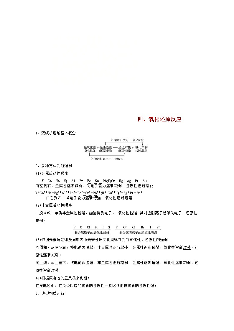 高考化学二轮复习训练题： 回扣基础04 氧化还原反应练习（含答案）第1页