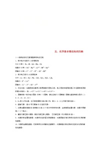 高考化学二轮复习训练题： 回扣基础05 化学基本理论知识归纳练习（含答案）