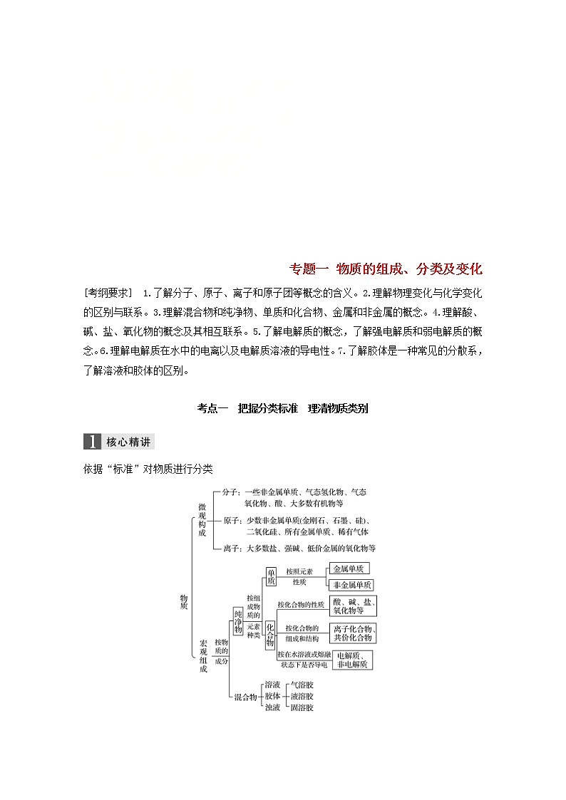 高考化学二轮专题复习讲与练专题01《物质的组成、分类及变化》(含详解)第1页