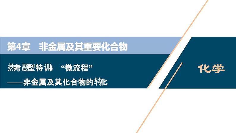 热考题型特训4　“微流程”——非金属及其化合物的转化课件PPT第1页