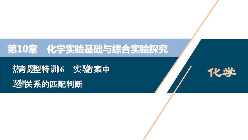 热考题型特训16　实验方案中逻辑关系的匹配判断课件PPT01