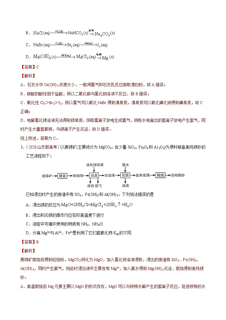 热点5 常见元素及其化合物的性质与应用- 高考化学专练【热点·重点·难点】02