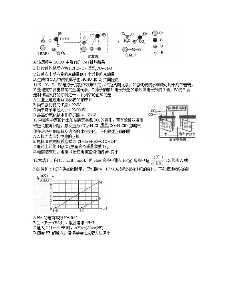 2022合肥高三下学期二模考试化学试题含答案02