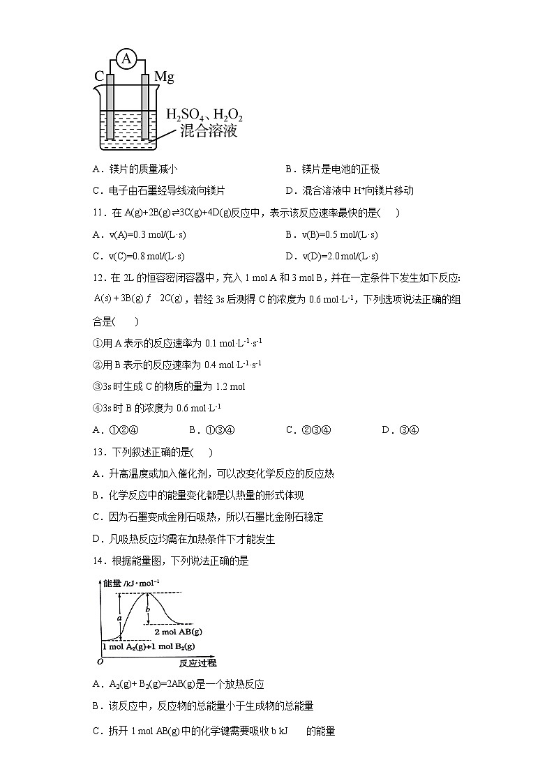 高一化学下学期期中模拟测试卷03（人教版必修2）03