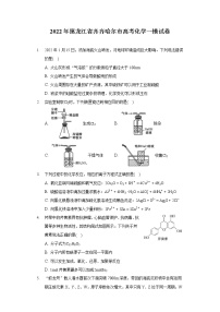 2022年黑龙江省齐齐哈尔市高考化学一模试卷（含答案解析）