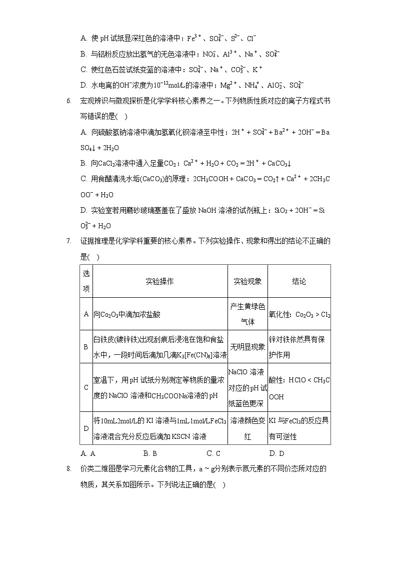 2022年陕西省渭南市高考化学一模试卷（含答案解析）02