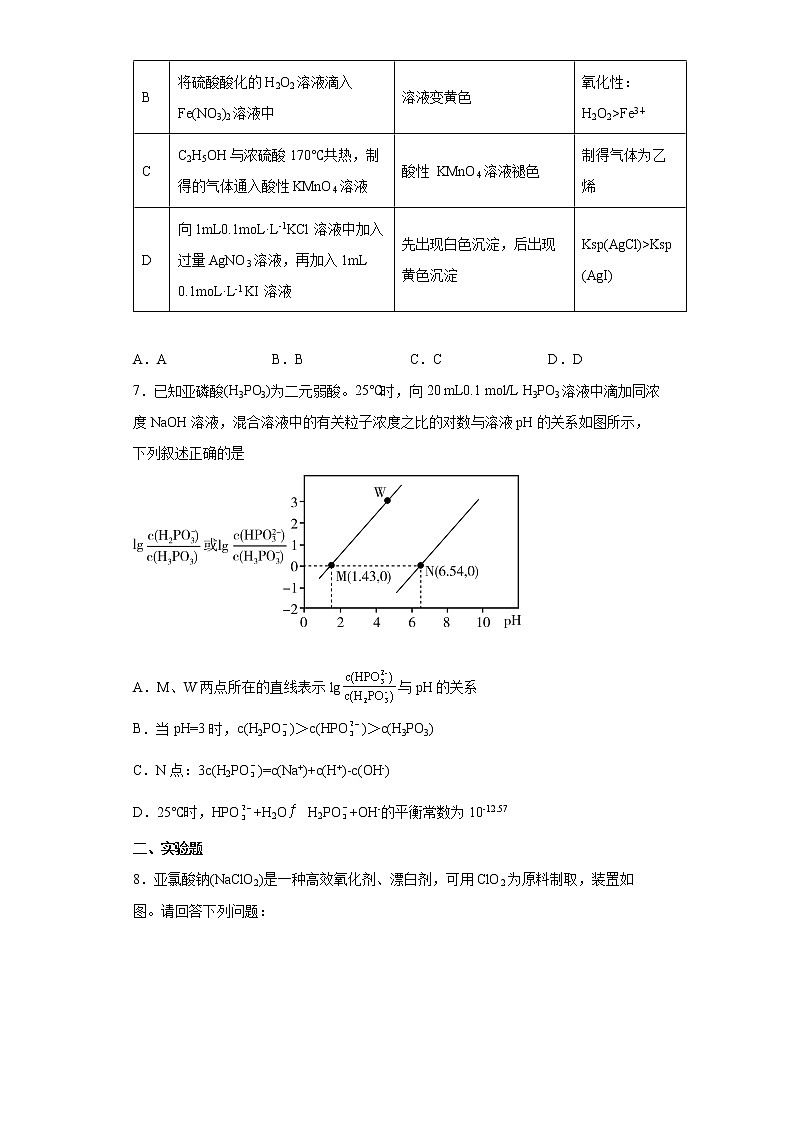2022届安徽省马鞍山高三二模化学试卷及答案第3页