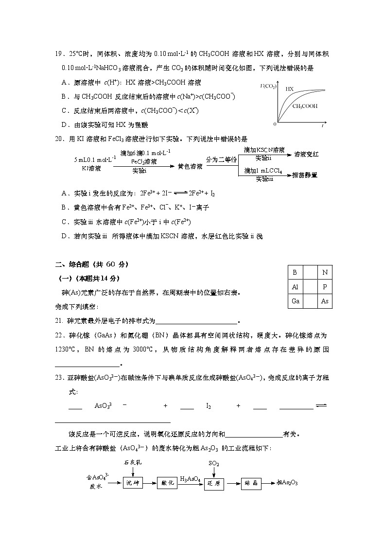 2020年上海市徐汇区高考二模化学(含答案)练习题03