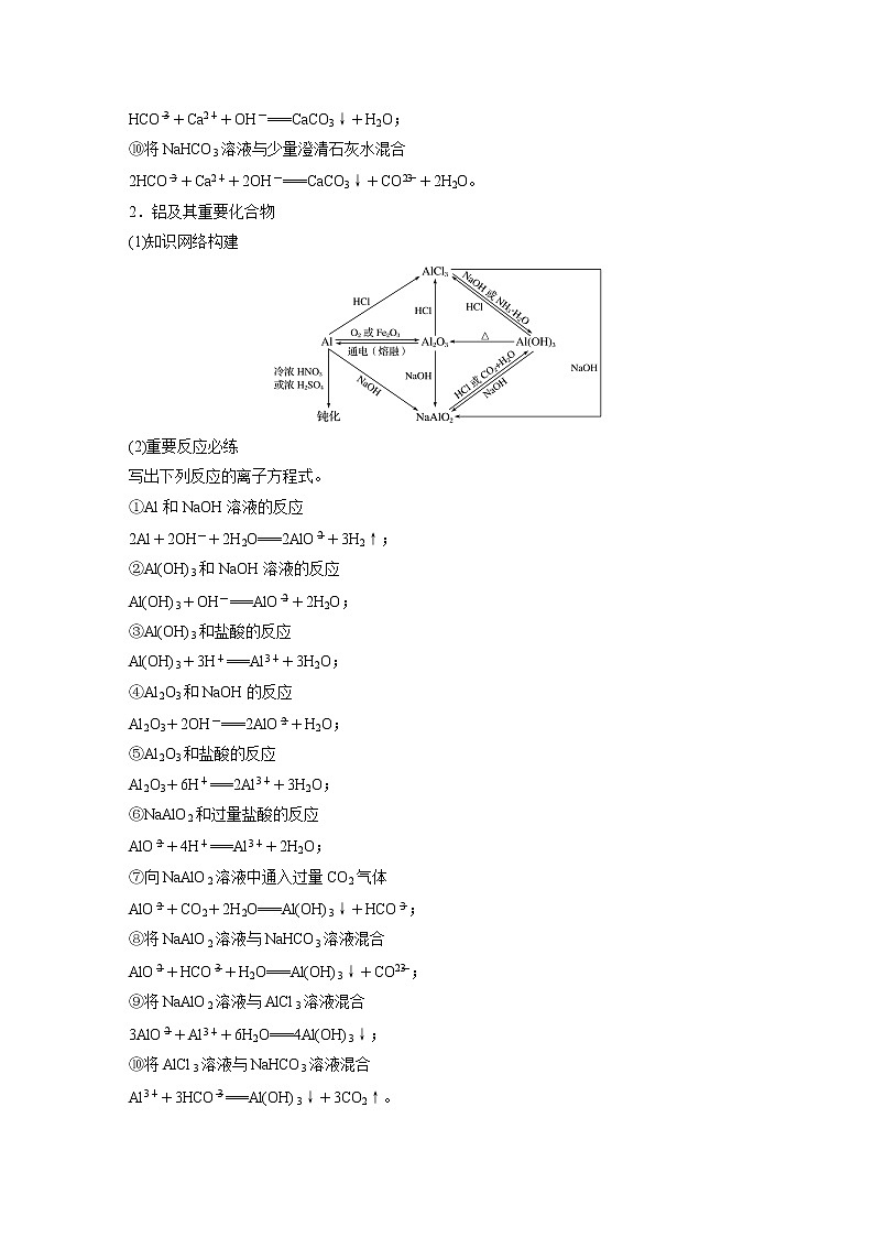 2022届高三化学一轮复习讲义：常见金属及其化合物的综合应用02