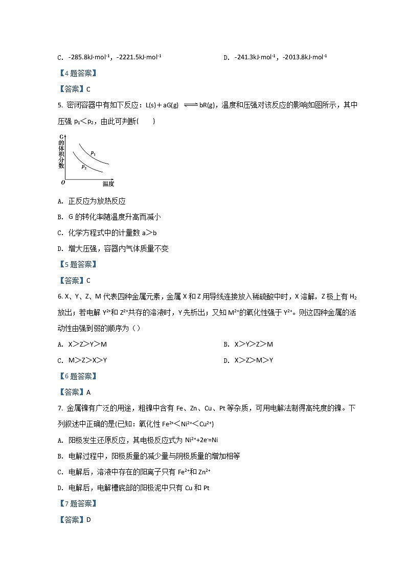 2022衡水武强中学高二下学期期中考试化学含答案02