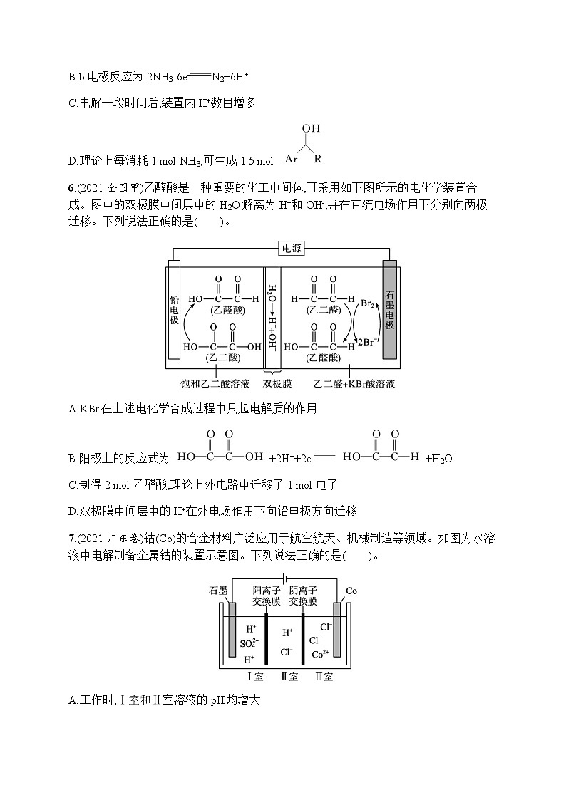 考点规范练8　电解池　金属的电化学腐蚀与防护03