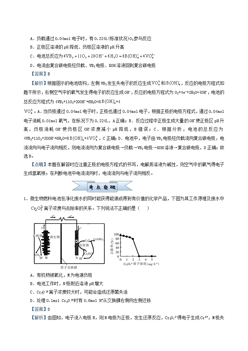 新高考2022届高考化学云复习小题必练10新型化学电源含答案第3页