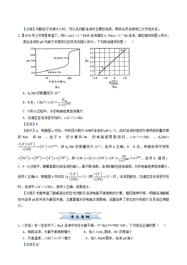新高考2022届高考化学一轮复习小题必练14盐类的水解含答案第2页