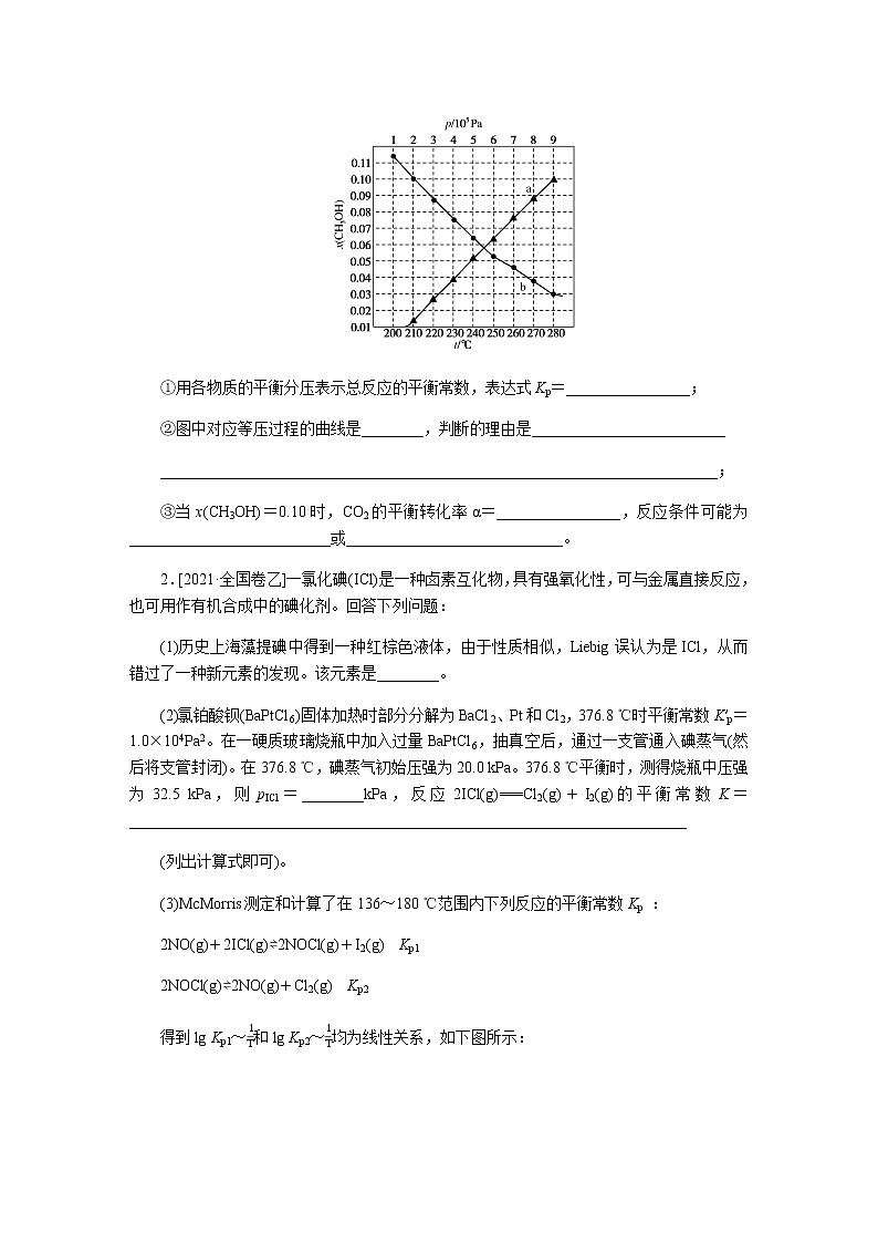 题型2　化学反应原理综合应用题  2022版高考化学二轮专题冲刺指导方案02