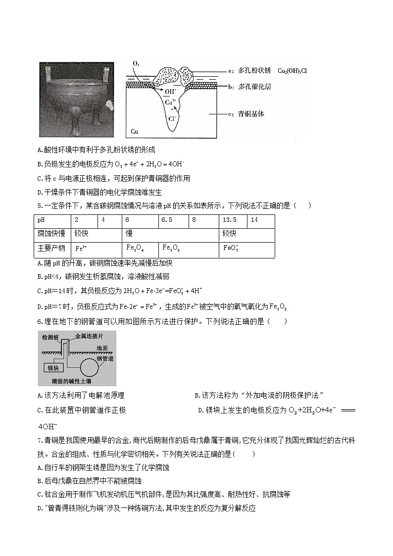 2022届高考化学一轮复习考点精练之知识点21金属的腐蚀与防护含答案第2页