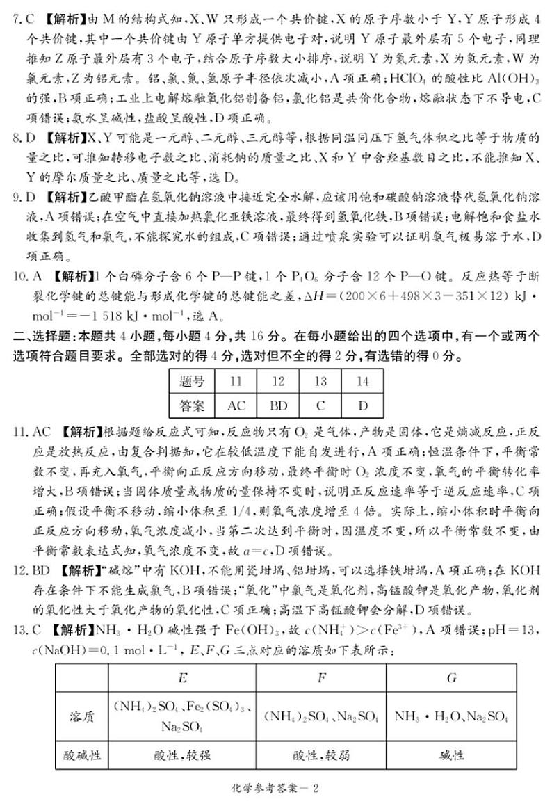湖南省娄底市2022届高考仿真模拟考试化学试题02