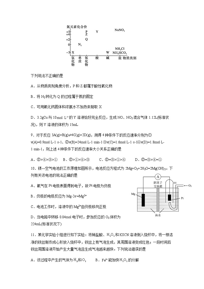 2021-2022学年江西省上饶中学高一下学期第一次月考化学试题含答案第3页