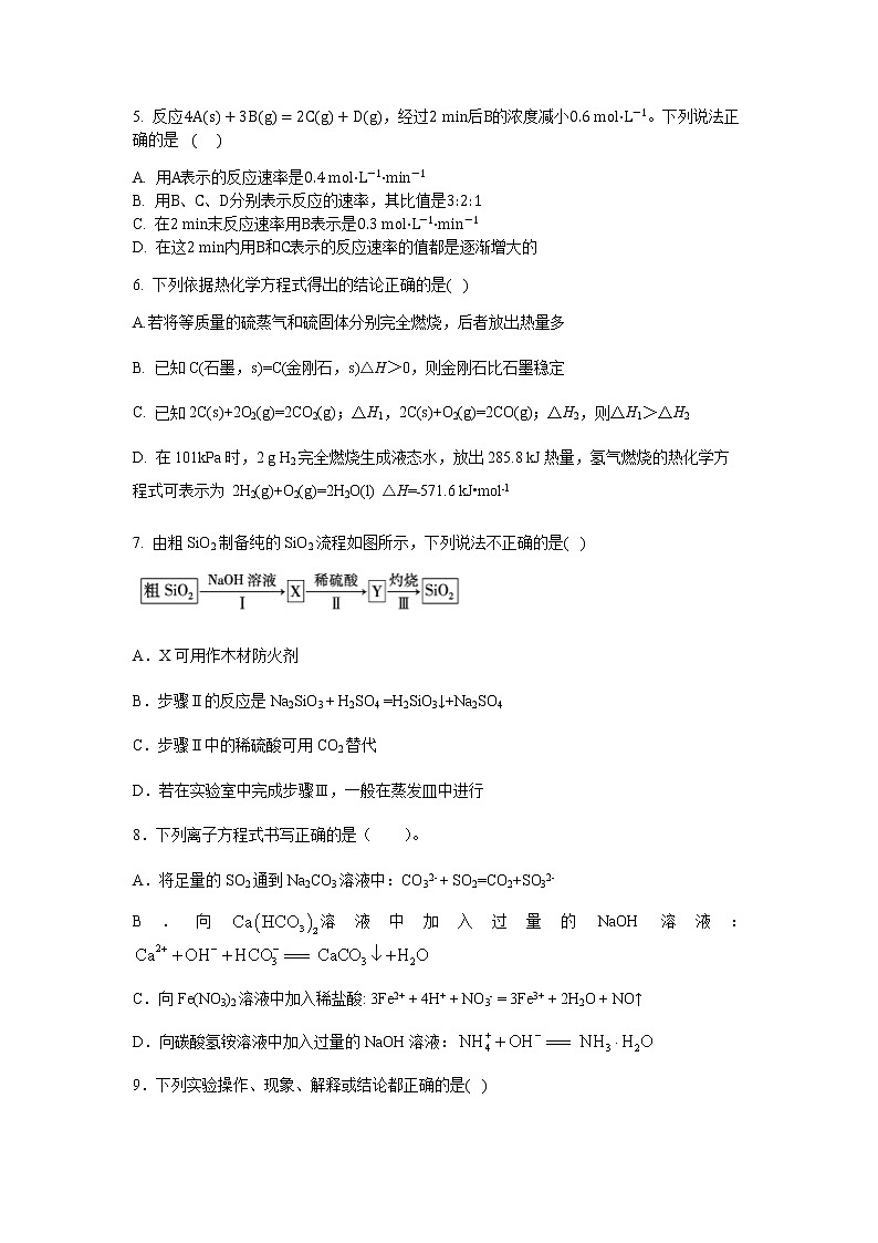 2021-2022学年湖南省邵阳邵东市第一中学高一下学期第一次月考化学试题含答案02