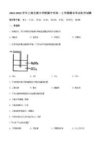 2021-2022学年上海交通大学附属中学高一上学期期末考试化学试题含答案