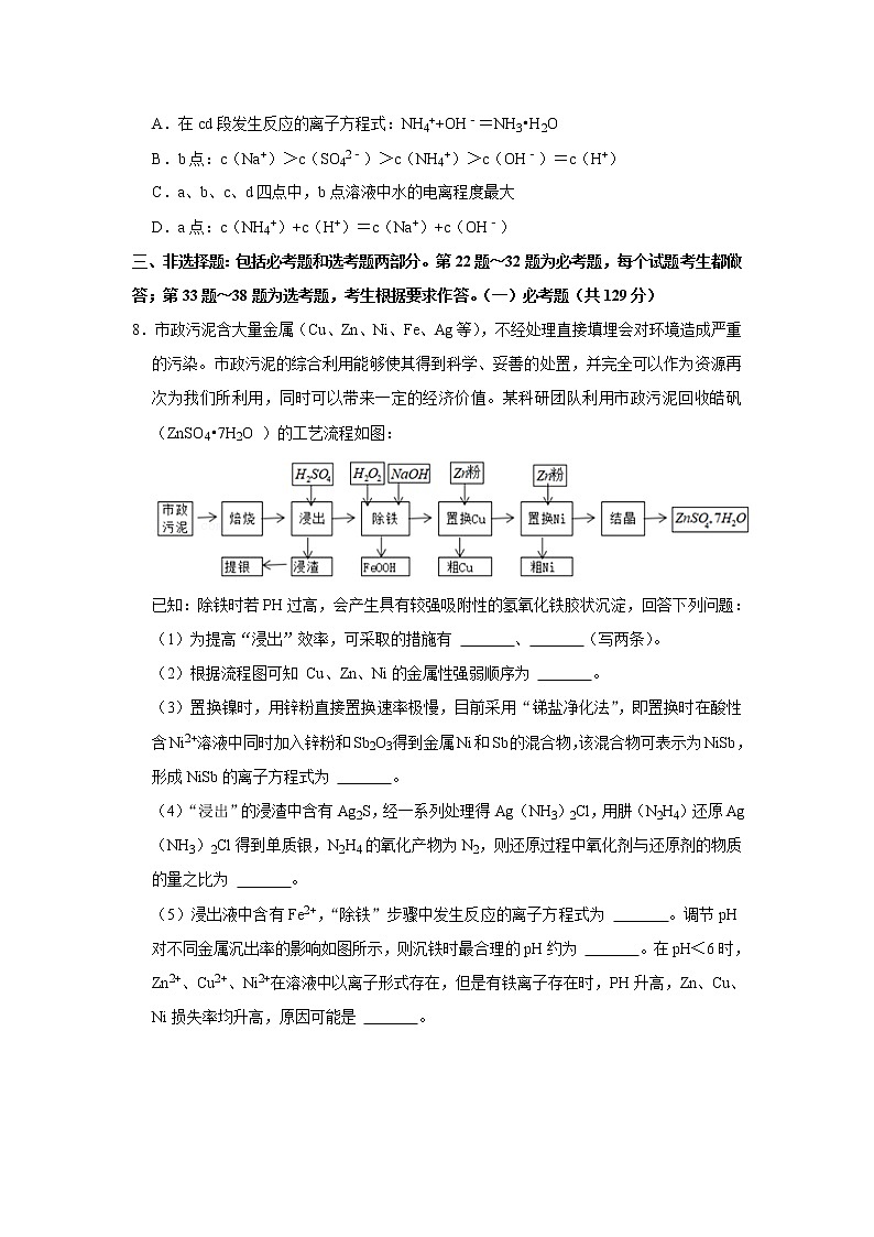 2021-2022学年四川省遂宁市高三（上）诊断化学试卷03