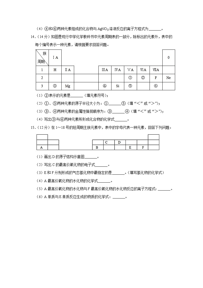 2019-2020学年湖南省娄底一中高一（下）期中化学试卷（合格性）03
