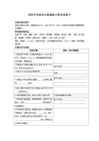 2020-2021学年实验活动4 用化学沉淀法去除粗盐中的杂质离子教案